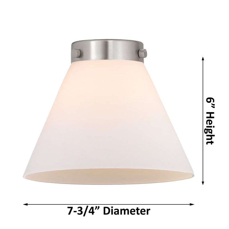 Plafonnier semi-encastré en verre à DEL, H 9,5 po x l 7,75 po x P 7,75 po, Transparent, Laiton antique noir