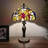 Habiba Tiffany Table Lamp Stained Glass Butterfly Grapes Green Leaves 12"W*12"D*19"H