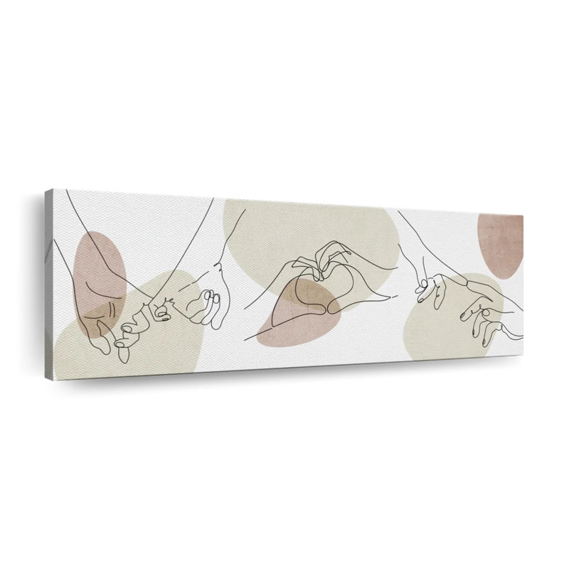 «Lovers Hands», reproduction sur toile, H 15 po x l 45 po x P 1,25 po