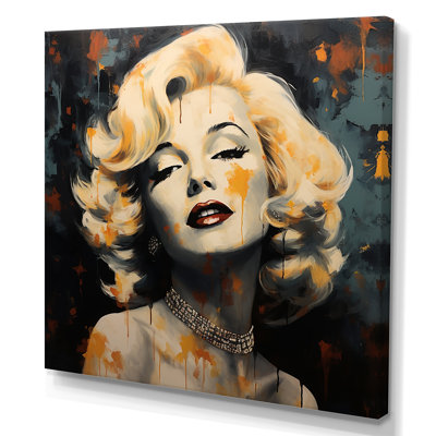 Vintage Yellow And Beige Marilyn Manroe I - Woman Pop Wall Art