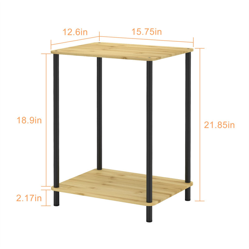 Table de bout Aysenur, Bambou original / noir