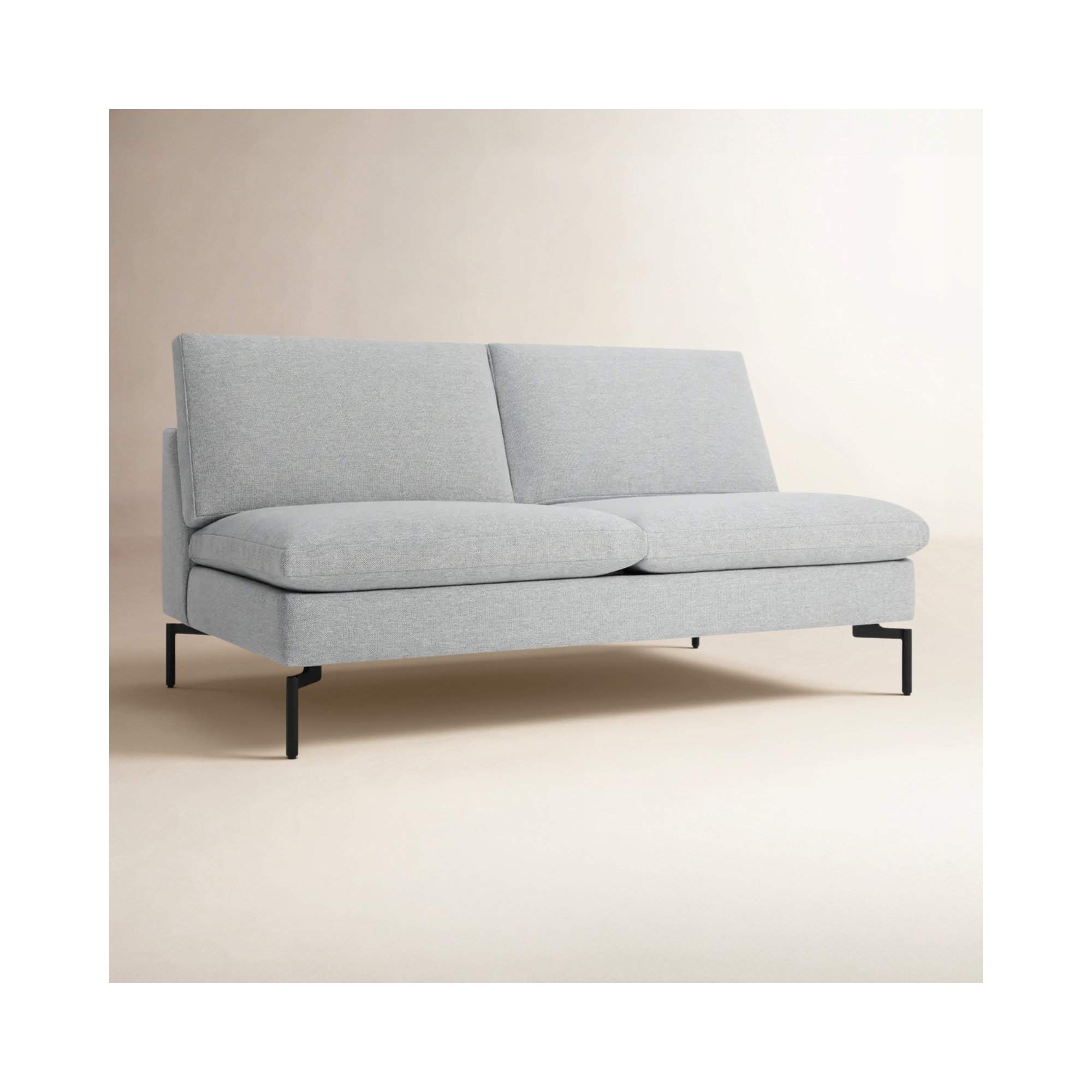 New Standard 60'' Upholstered Loveseat, Maharam Meld in Panda Polyester Blend, Black
