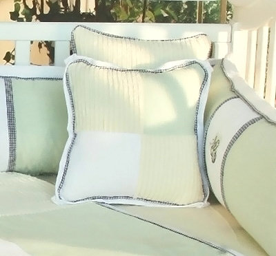 Flutter Bees Patchwork Cotton Blend Throw Pillow Brandee Danielle