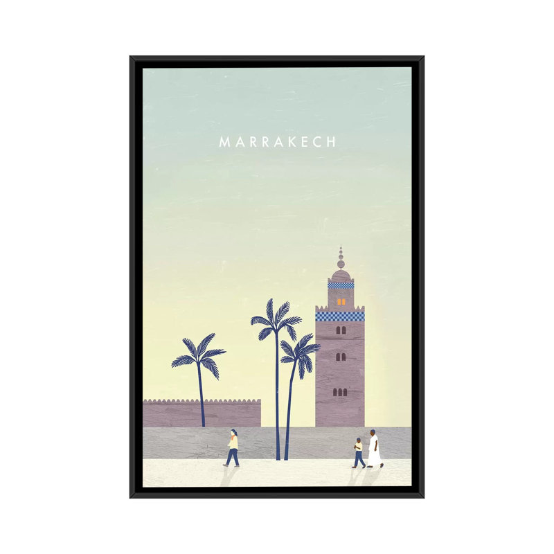 « marrakech », impression sur toile, H 26 po x l 18 po x P 1,5 po, Toile avec cadre noir, Pas de tapis