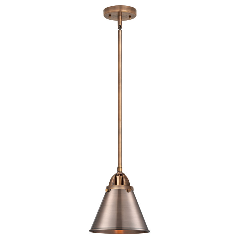 Luminaire suspendu en forme de cloche à 1 lumière Rouvin, Cuivre antique, Cuivre antique