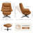  360° Swivel Genuine Leather Recliner Chair with Ottoman, Adjustable Backrest Accent Chair for Living Room-976074924