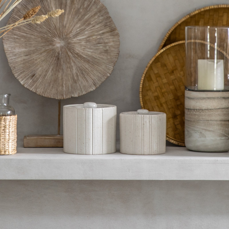 Holgate Handmade Earthenware Decorative Urns & Jars, 25cm x 25 cm x 25cm, White