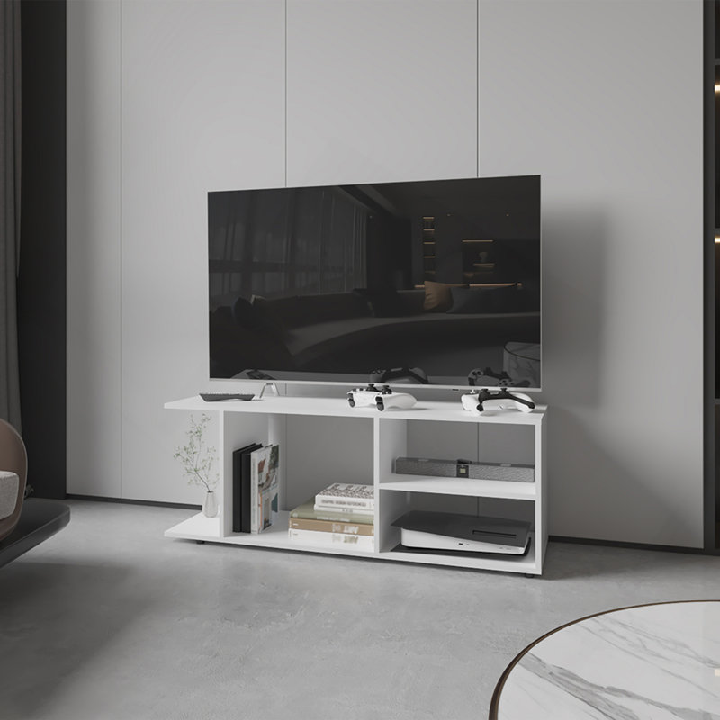 Meuble audio-vidéo Barton, salon, blanc, Blanc
