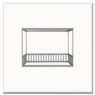 Lit en bois d'hévéa avec clôture Canopy