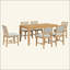7-Piece Retro Dining Table Set For 6, 1 Rectangular Wood Dining Table Set For 6 With Upholstered Chairs For Dining Room And Kitchen-24562786