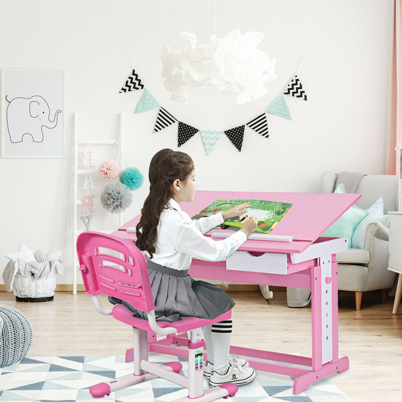 Elin 109cm Art Desk, Pink
