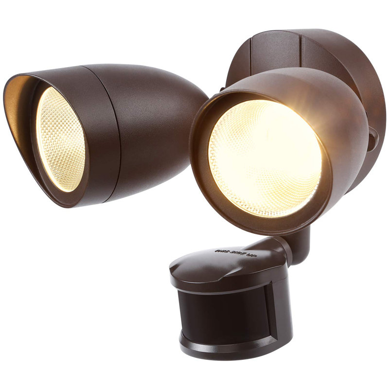2 lumières DEL crépuscule à l'aube, lumière de sécurité 20W avec capteur de mouvement, 4 modes d'éclairage, Bronze