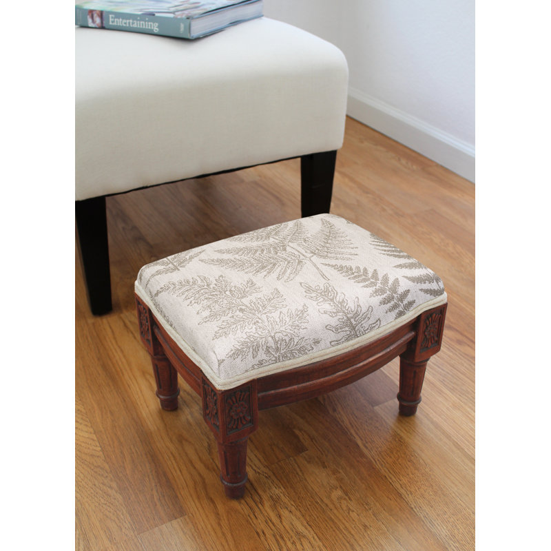 Devonte Upholstered Ottoman, White, Brown
