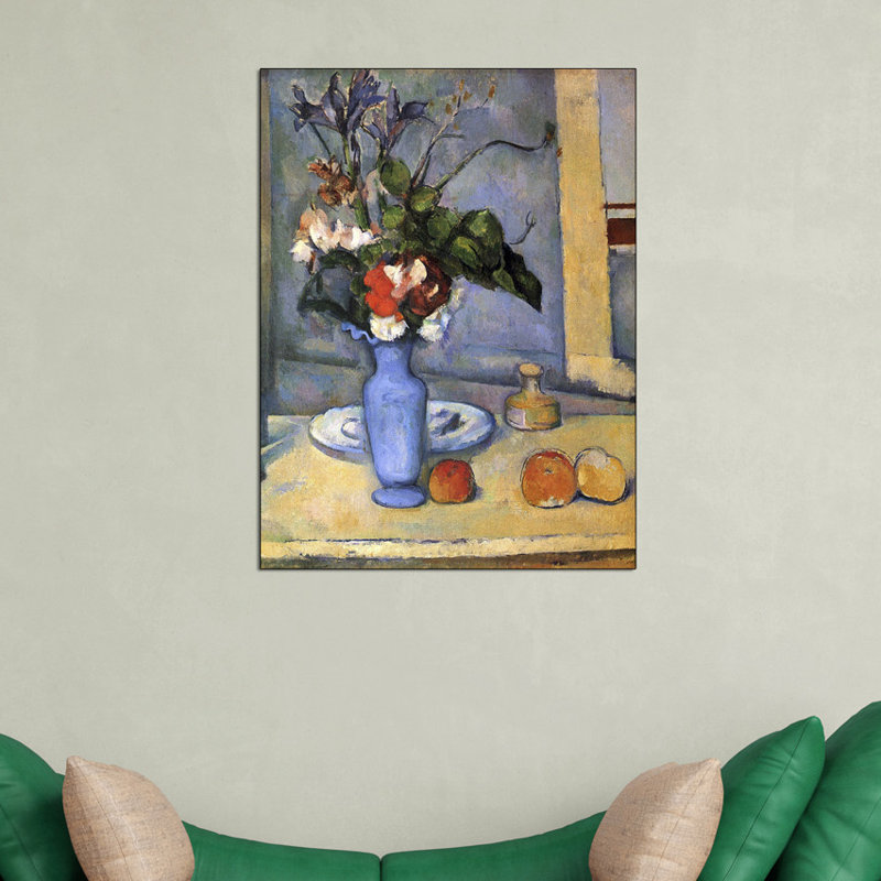 'Still Life with Blue Vase' by Paul Cezanne Painting Print, 80cm H x 60cm W x 1.8cm D