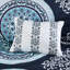Édredon pour lit simple TG - grand imprimé médaillon bleu marine, draps, rembourrage, literie drapée bleu marine, accents brodés-128674589-128674579