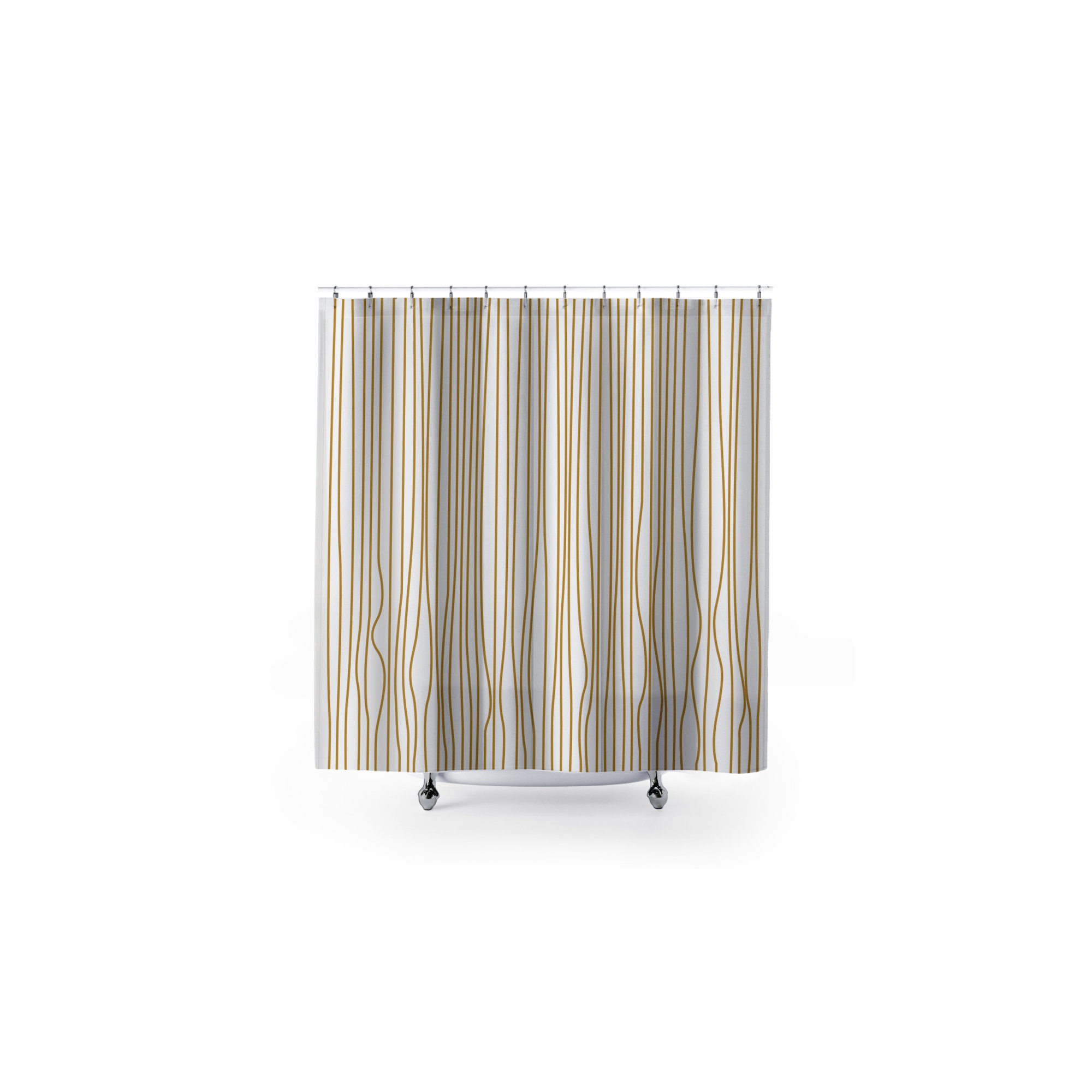 Coco Polyester Shower Curtain, Mustard