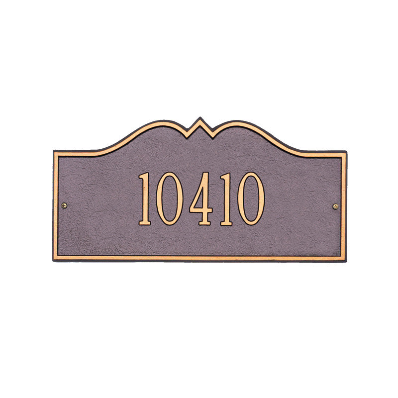 Plaque d'adresse murale 1 ligne Hillsboro, Cuivre antique, Oui
