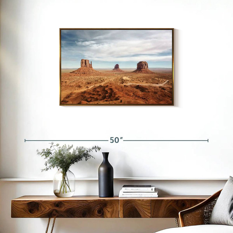 Arizona Monument Valley, Cadre flottant doré, 31 po x 21 po