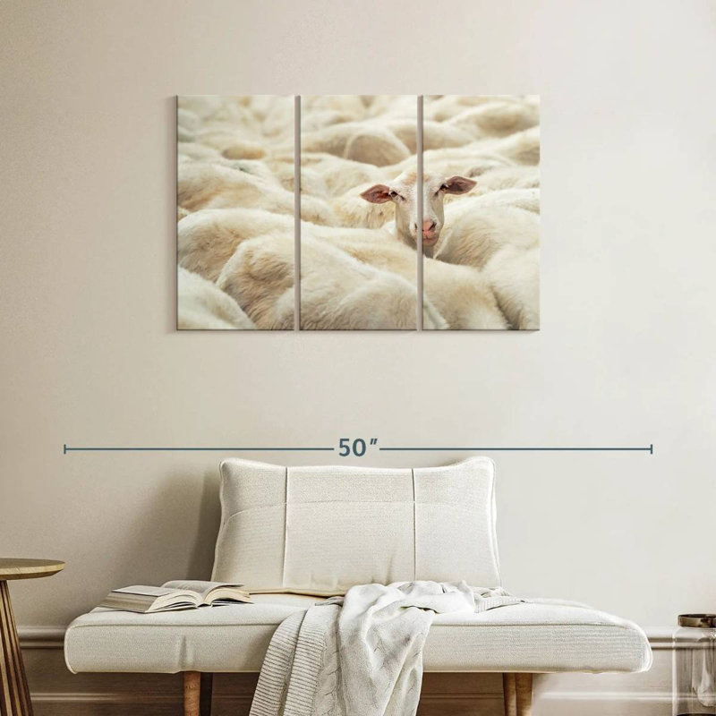 Brampt Curious Sheep, 24" H x 38" W