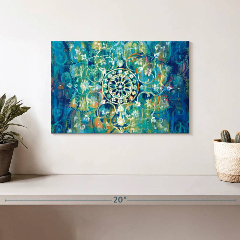 Mandala Kerner en bleu vif, H 8 po x l 12 po