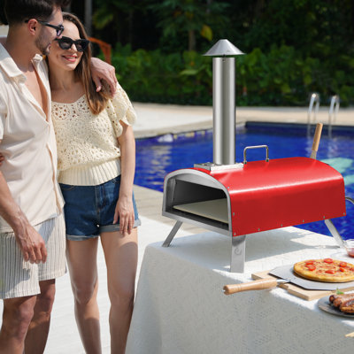 Outdoor 16inch Pizza Oven Propane & Wood Fired Stainless Steel Pizza Grill -  PIZZELLO, X50015REGS