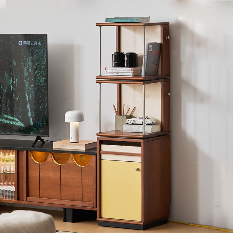 Yellow + White + Brown + Silver Solid Wood + Stainless Steel Display Cases, Yellow/White/Brown