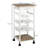 HOMCOM Mobile Kitchen Cart, Rolling Kitchen Island With Storage, Solid Wood Frame Utility Cart With Wire Fruit Baskets, Trays And Drawer, White