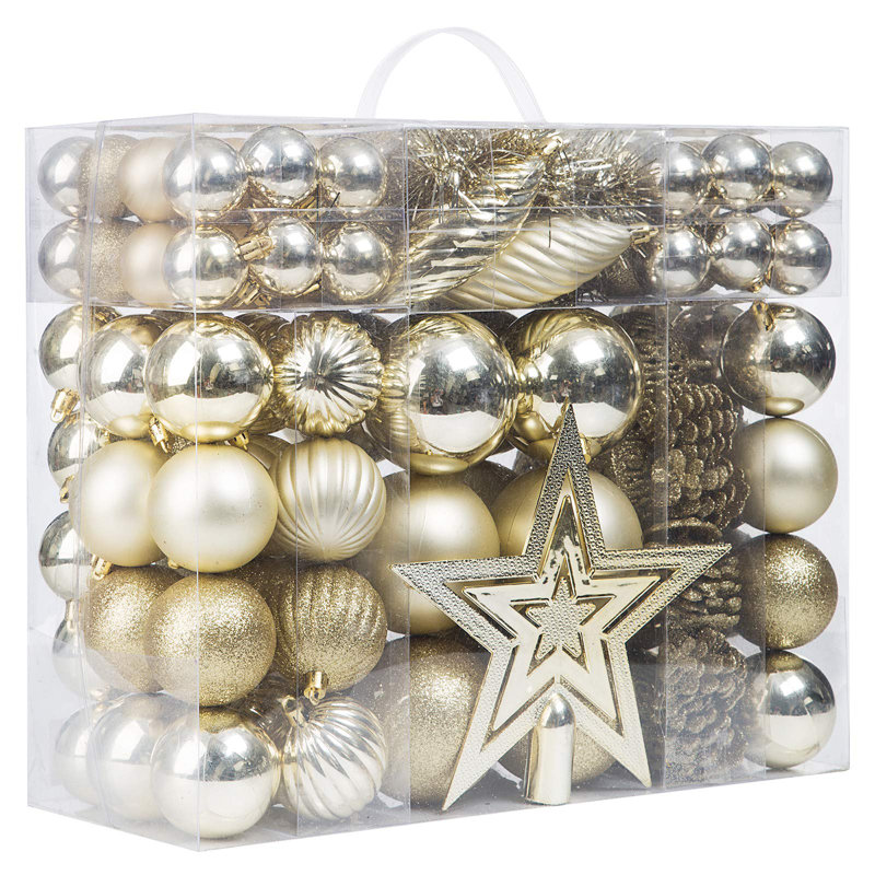 Ensemble de formes et de tailles de boules de Noël 119ct