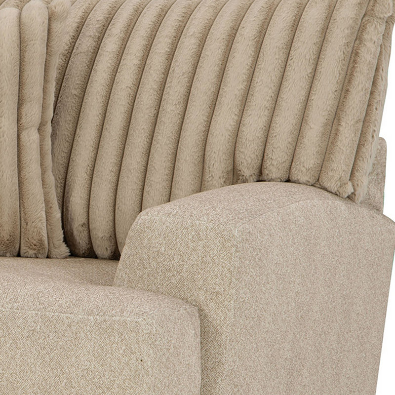 Chaise d'appoint avec coussin décoratif Laila, bois massif, tissu chenille, Chenille brun clair
