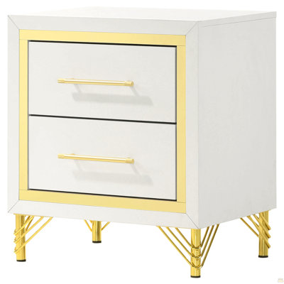 Chesney White 2-Drawer Nightstand Bedside Table