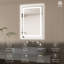 Miroir mural de salle de bain Dokes sans cadre à éclairage DEL, certifié ETL, rétroéclairé, 3 températures de couleur, intensité variable, antibuée, en verre trempé-1075565431