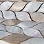 Carreau de mosaïque géométrique en aluminium mat 12,21 po x 13,39 po Silvleaf-60816845