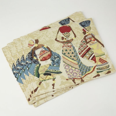 Cotton, Polyester Abstract Rectangle Placemat