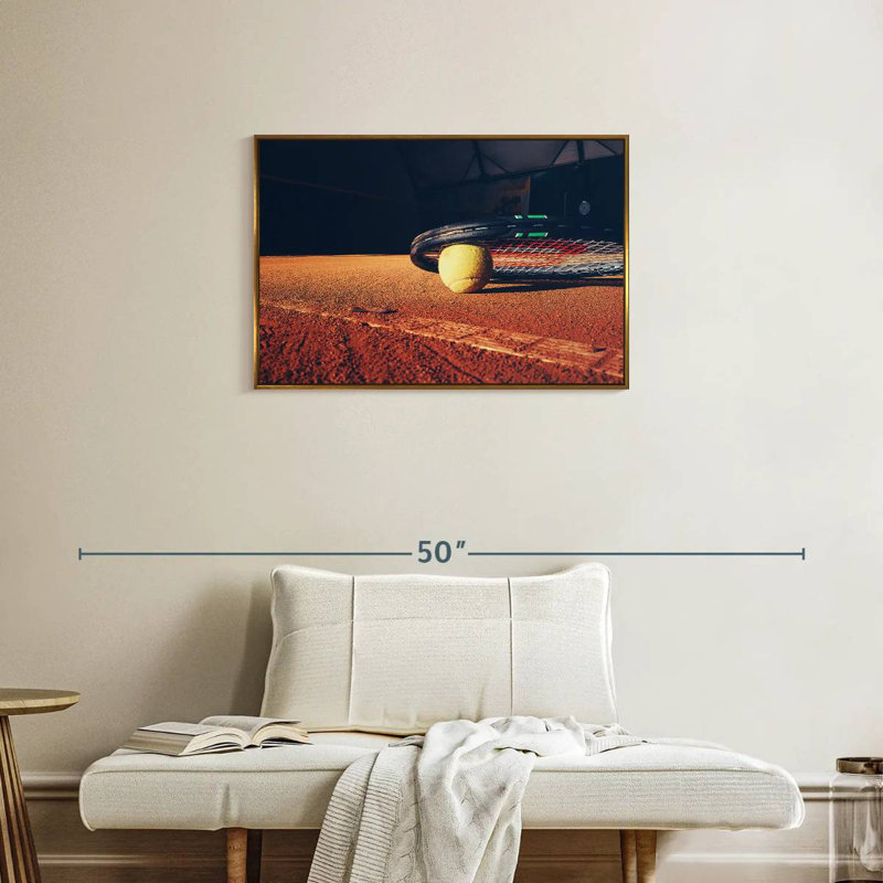 Tennis Sport, Cadre flottant doré, 31 po x 21 po
