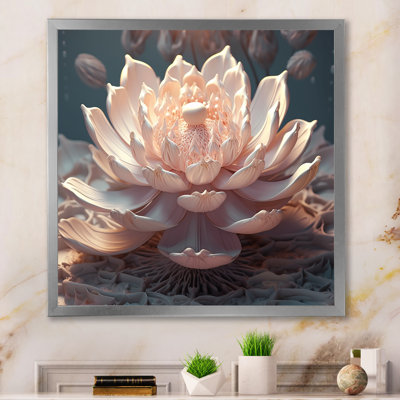 Fleur de lotus rose clair sur fond rose