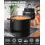 Marmite antiadhésive 6 pintes avec couvercle Cook N Home Professional, marmite avec poignée en silicone, marmite avec chauffage uniforme, batterie de cuisine à induction en aluminium de gros calibre, noir / marbre