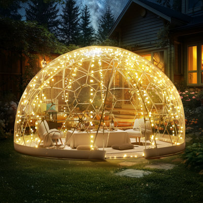 Dome Bubble Tent Double Cover w/ Transparent Window for Camping