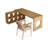 62.99" Burlywood L-Shaped Solid Wood Office Sets