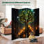 4 panneaux paravents diviseur de pièce Arbre magique royal Lumières rougeoyantes Cadre de bibliothèque mystérieux Bibliothèque toile séparateur de pièce Paravent de protection autoportant Cloison d'intimité-129944039