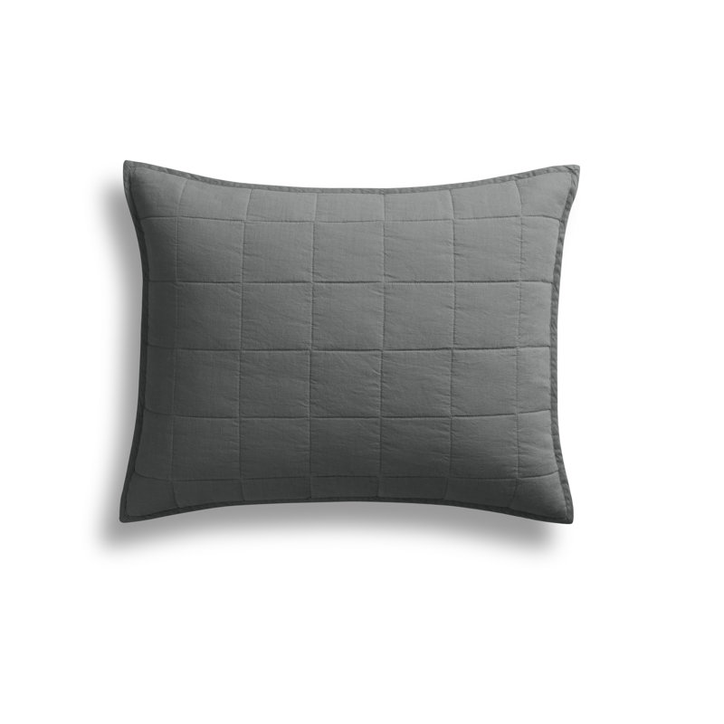 Ester Bedding Set, Queen Quilt + 2 Queen Shams, Charcoal