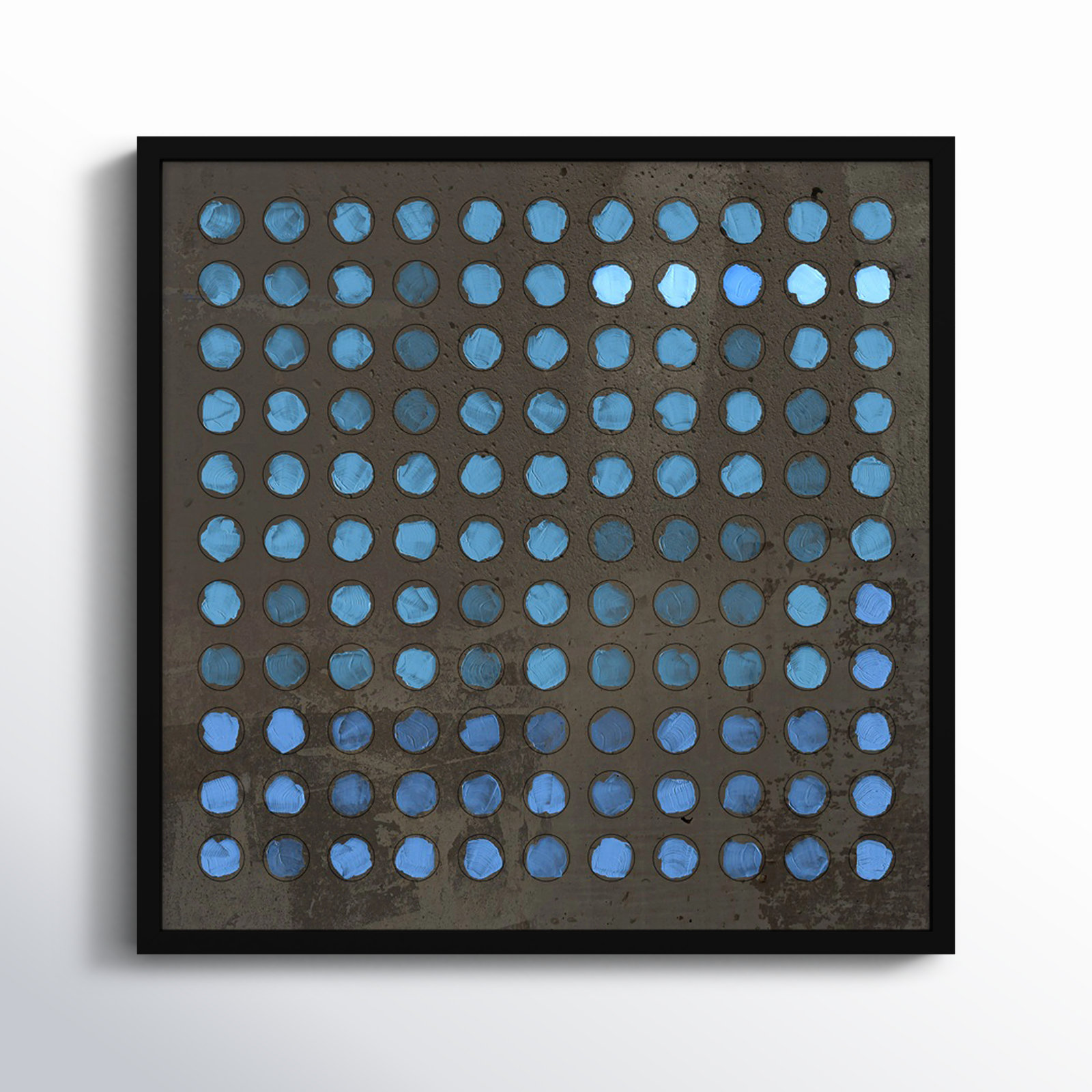 Squared Circles 5 by Jacques Pilon, 16" H x 16" W x 1.25" D, Black