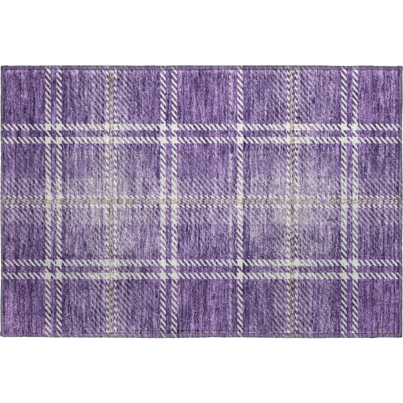 Premium Machine Washable Prisco Purple Rug, Rectangle 1'8" x 2'6"