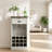 Deliyah 21.97"W x 42"H Freestanding Narrow Bar Cabinet, Liquor Storage with Wine & Glass Rack for Small Spaces-476123558