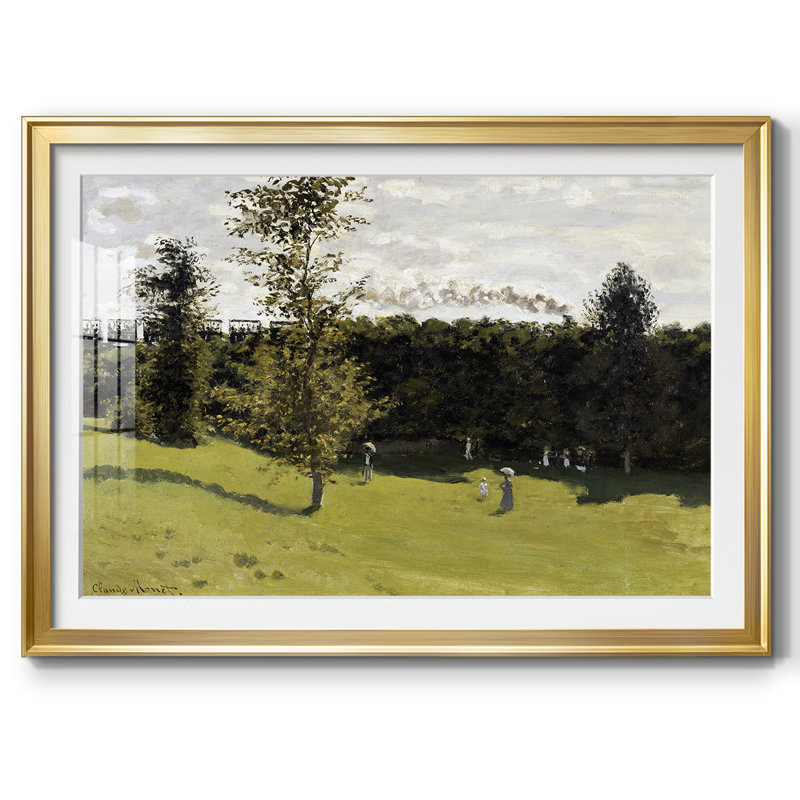 Monet, impression sur papier encadrée, Or, H 15 po x l 21 po x P 1,5 po