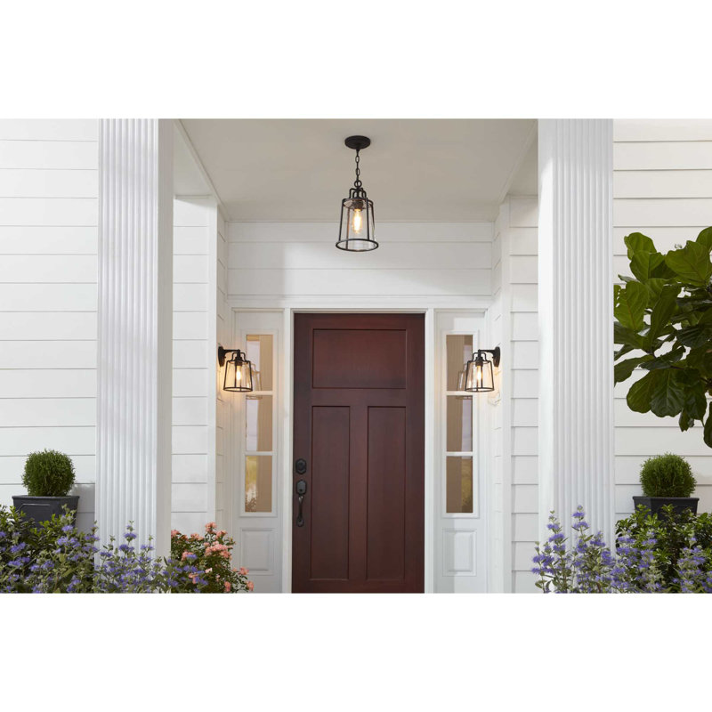 Lanterne murale d'extérieur noire Calvo, H 13 po x l 8,75 po x P 9,63 po