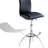 Modern Barstool Leatherette/Chrome Adjustable Height In Black Color
