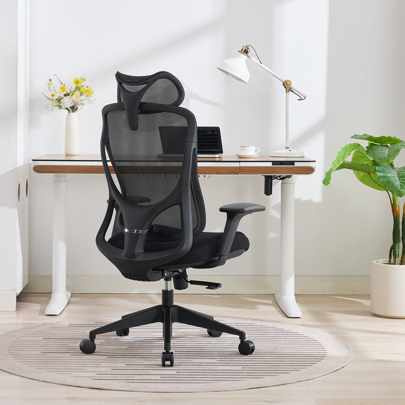 Nouhaus Apertura Ergonomic High-Back Mesh Office Chair with 3D Armrests - Modern Black Desk Chair with Adjustable Lumbar Support
