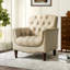 Fauteuil en cuir capitonné Annja-87636158