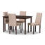 Ensemble de salle à manger en bois massif 5 pièces Alyshia, gris, H 36,22 po x l 17,32 po x P 21,46 po-1632427495