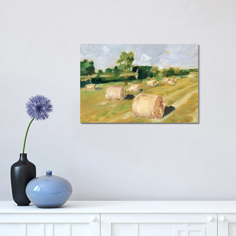 Hay Field II by Ethan Harper - Wrapped Canvas Painting, 30.48 cm H x 45.72 cm W